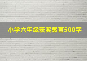 小学六年级获奖感言500字