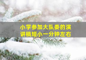 小学参加大队委的演讲稿短小一分钟左右