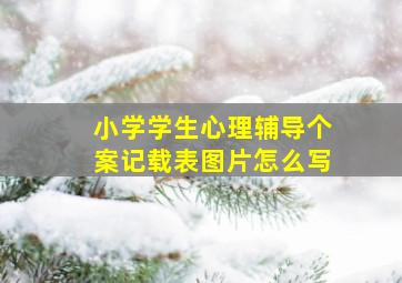 小学学生心理辅导个案记载表图片怎么写