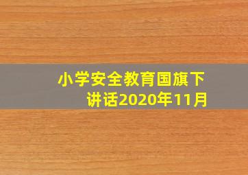 小学安全教育国旗下讲话2020年11月