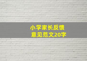 小学家长反馈意见范文20字