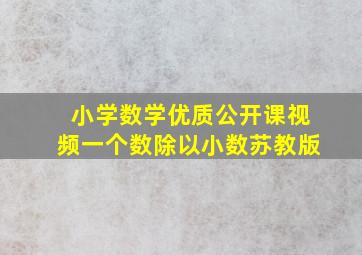 小学数学优质公开课视频一个数除以小数苏教版