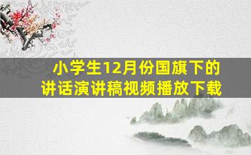 小学生12月份国旗下的讲话演讲稿视频播放下载