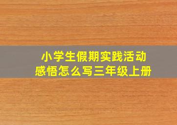 小学生假期实践活动感悟怎么写三年级上册