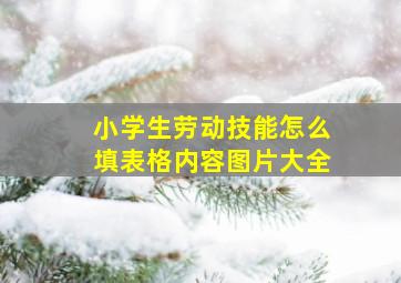 小学生劳动技能怎么填表格内容图片大全