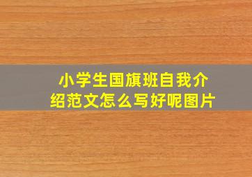 小学生国旗班自我介绍范文怎么写好呢图片