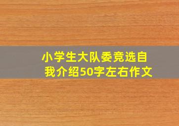 小学生大队委竞选自我介绍50字左右作文