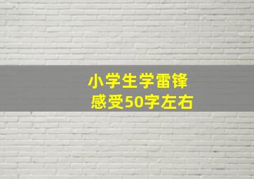 小学生学雷锋感受50字左右