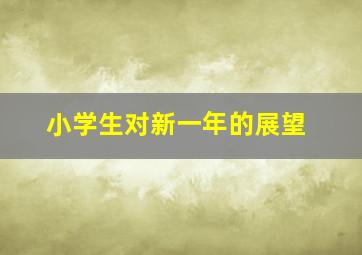 小学生对新一年的展望