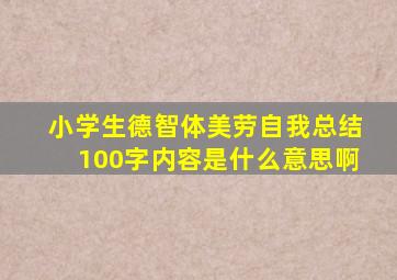 小学生德智体美劳自我总结100字内容是什么意思啊