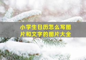 小学生日历怎么写图片和文字的图片大全