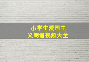 小学生爱国主义朗诵视频大全