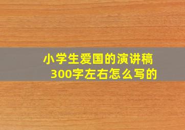 小学生爱国的演讲稿300字左右怎么写的