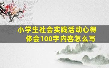 小学生社会实践活动心得体会100字内容怎么写