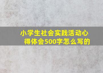 小学生社会实践活动心得体会500字怎么写的