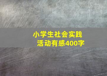 小学生社会实践活动有感400字