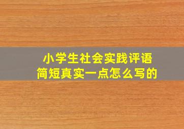 小学生社会实践评语简短真实一点怎么写的