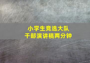 小学生竞选大队干部演讲稿两分钟