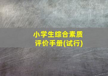 小学生综合素质评价手册(试行)