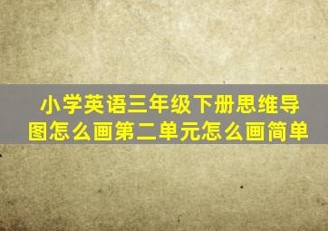 小学英语三年级下册思维导图怎么画第二单元怎么画简单