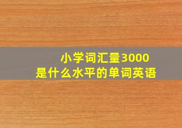 小学词汇量3000是什么水平的单词英语