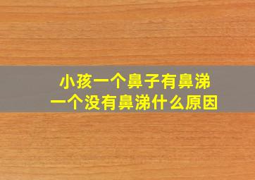 小孩一个鼻子有鼻涕一个没有鼻涕什么原因