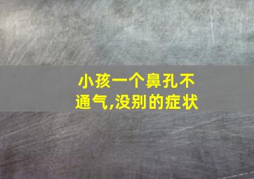 小孩一个鼻孔不通气,没别的症状