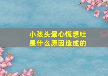 小孩头晕心慌想吐是什么原因造成的