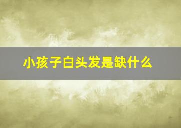 小孩子白头发是缺什么