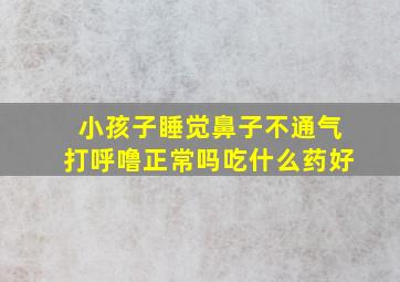 小孩子睡觉鼻子不通气打呼噜正常吗吃什么药好