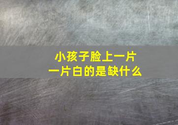 小孩子脸上一片一片白的是缺什么