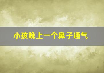 小孩晚上一个鼻子通气