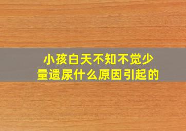 小孩白天不知不觉少量遗尿什么原因引起的