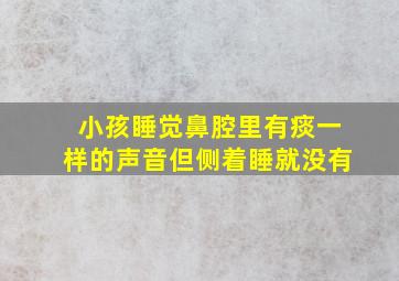 小孩睡觉鼻腔里有痰一样的声音但侧着睡就没有