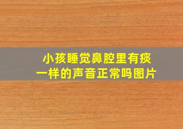 小孩睡觉鼻腔里有痰一样的声音正常吗图片