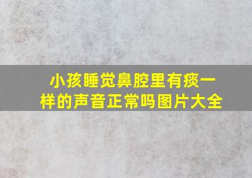 小孩睡觉鼻腔里有痰一样的声音正常吗图片大全