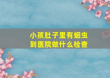 小孩肚子里有蛔虫到医院做什么检查