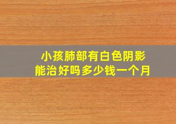 小孩肺部有白色阴影能治好吗多少钱一个月