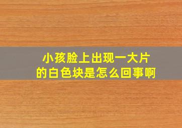 小孩脸上出现一大片的白色块是怎么回事啊