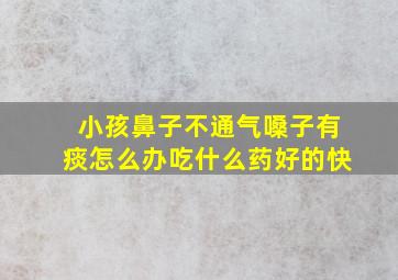 小孩鼻子不通气嗓子有痰怎么办吃什么药好的快