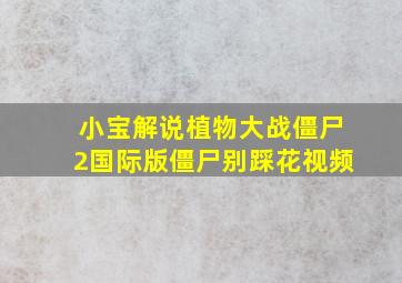 小宝解说植物大战僵尸2国际版僵尸别踩花视频