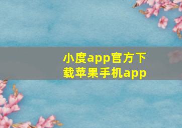 小度app官方下载苹果手机app