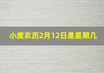 小度农历2月12日是星期几