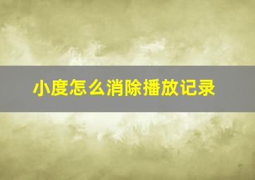 小度怎么消除播放记录