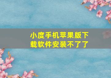 小度手机苹果版下载软件安装不了了