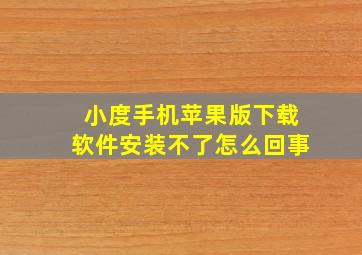 小度手机苹果版下载软件安装不了怎么回事