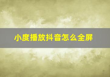 小度播放抖音怎么全屏