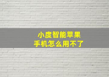 小度智能苹果手机怎么用不了