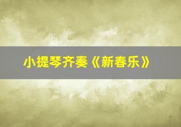 小提琴齐奏《新春乐》