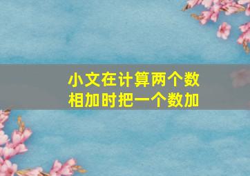 小文在计算两个数相加时把一个数加